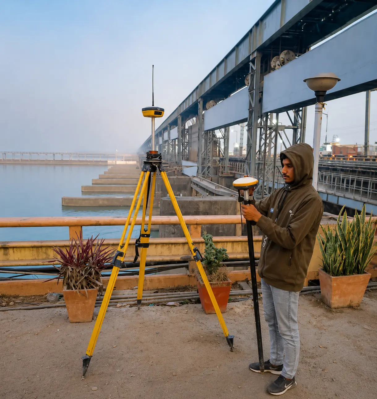 ECAC professional surveying equipment in the field